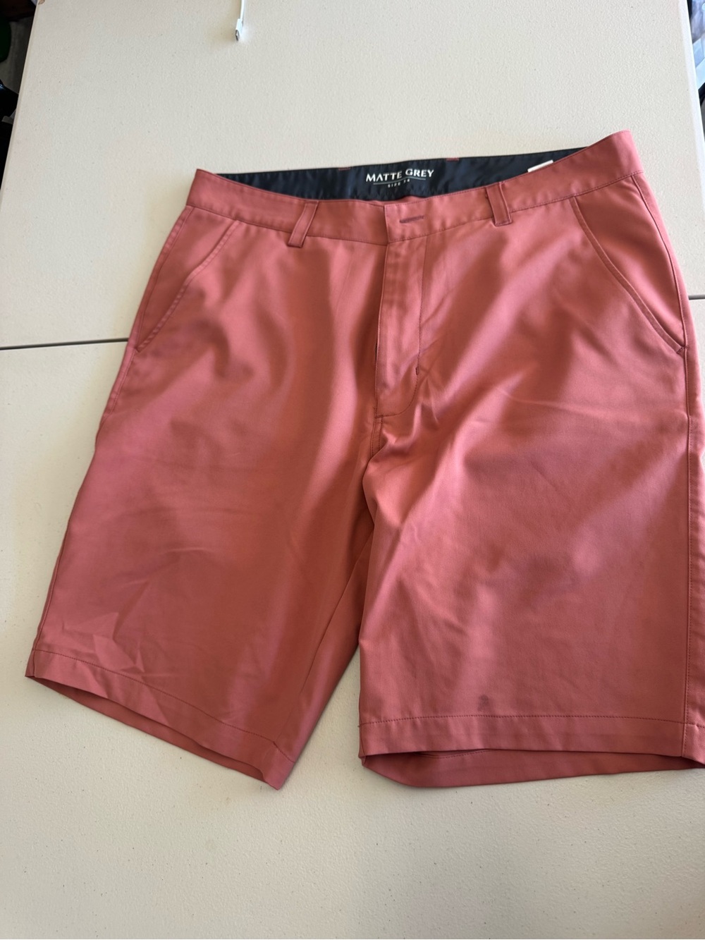 Matte Grey Men's Coral Flat Front Chino Shorts